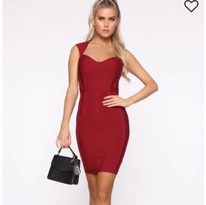 Bandage Dress - Burgundy